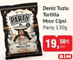 PARTY DENİZ TUZLU TORTİLLA MISIR CİPSİ 130 G